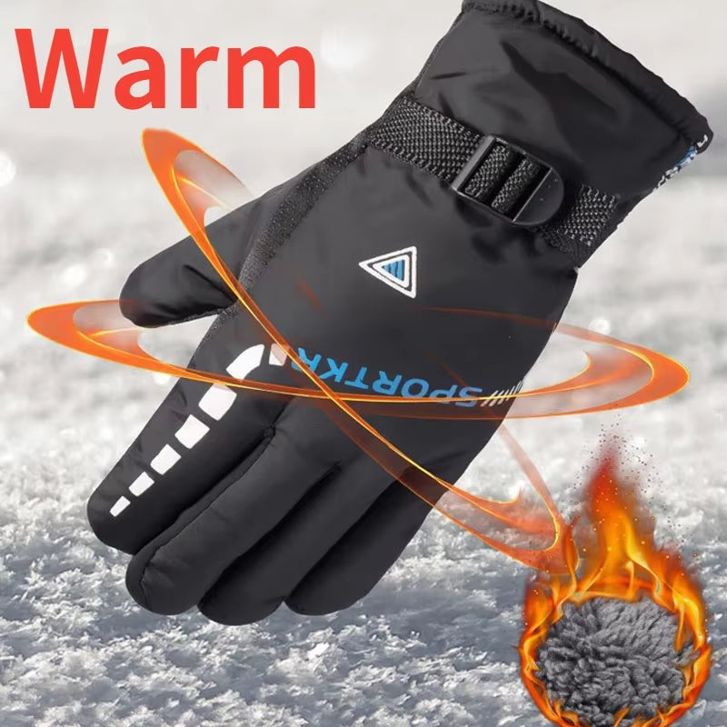 Winter Warm Gloves Outdoor Ski Motorcycle Men Waterproof Winter Cycling Gloves Windproof Bicycle Riding Motorcycle Warm Gloves