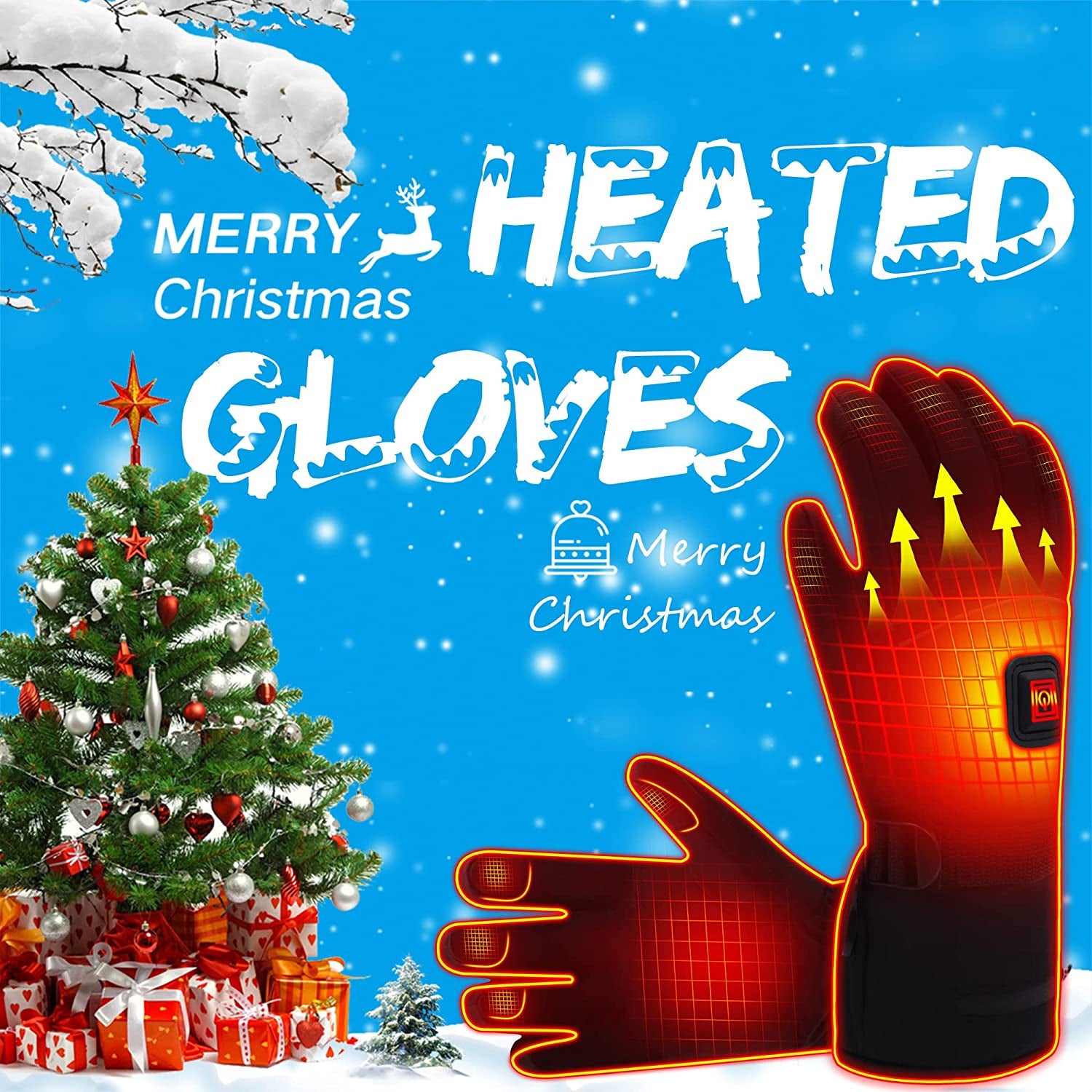 Electric Rechargeable Battery Thermal Gloves for Men Women, 7.4V Touchscreen Waterproof Windproof Heated Gloves for Hiking Skiing, Outdoor Indoor Portable Battery Hand Warmer
