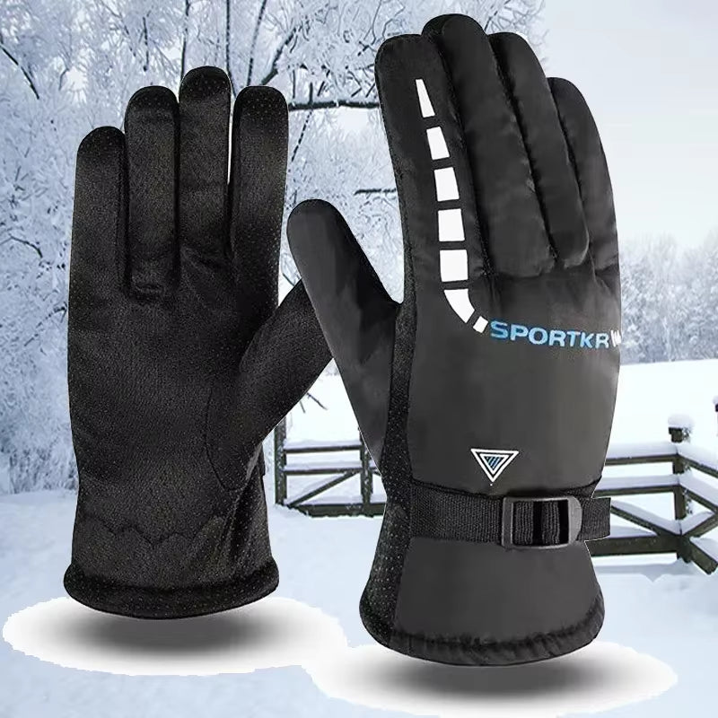 Winter Warm Gloves Outdoor Ski Motorcycle Men Waterproof Winter Cycling Gloves Windproof Bicycle Riding Motorcycle Warm Gloves